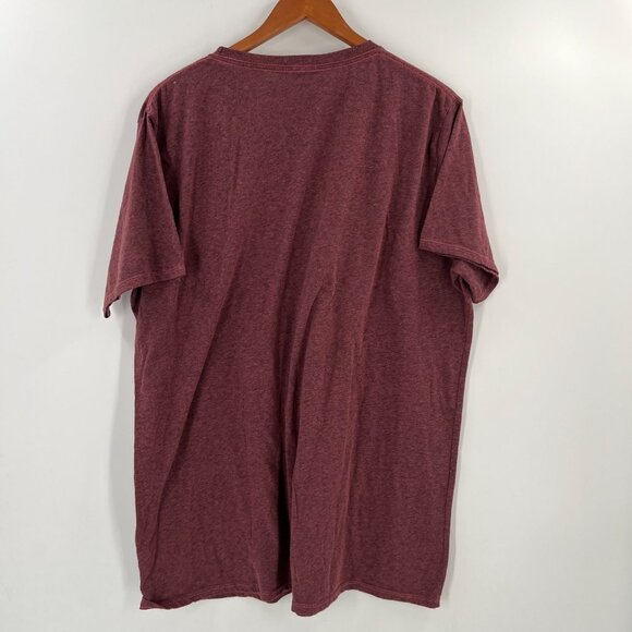 Gustin Men's XL Pocket T-Shirt Burgundy Heather Tri-Blend Crewneck Made in USA - Picture 7 of 8